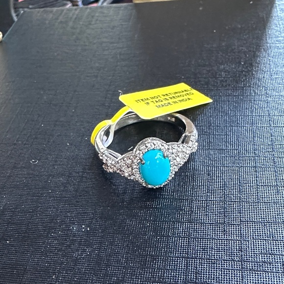 JTV Silver Ring with Turquoise Stone - Picture 1 of 6